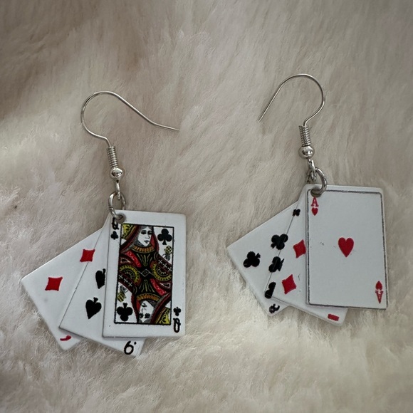 Playing Card Earrings - Picture 2 of 2